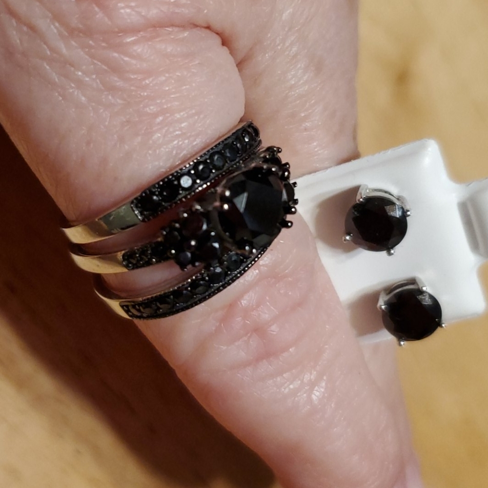 Triple Ring Set & Earrings
